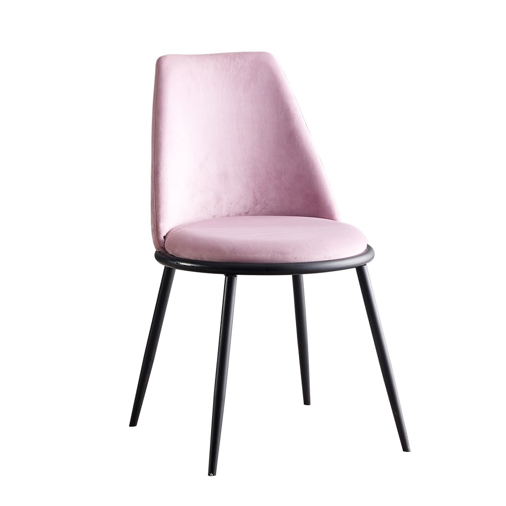 Wholesale Modern Luxury Fashion Colorful Classic Soft Velvet Fabric Upholstery Cafe Dining Chair With Metal Leg