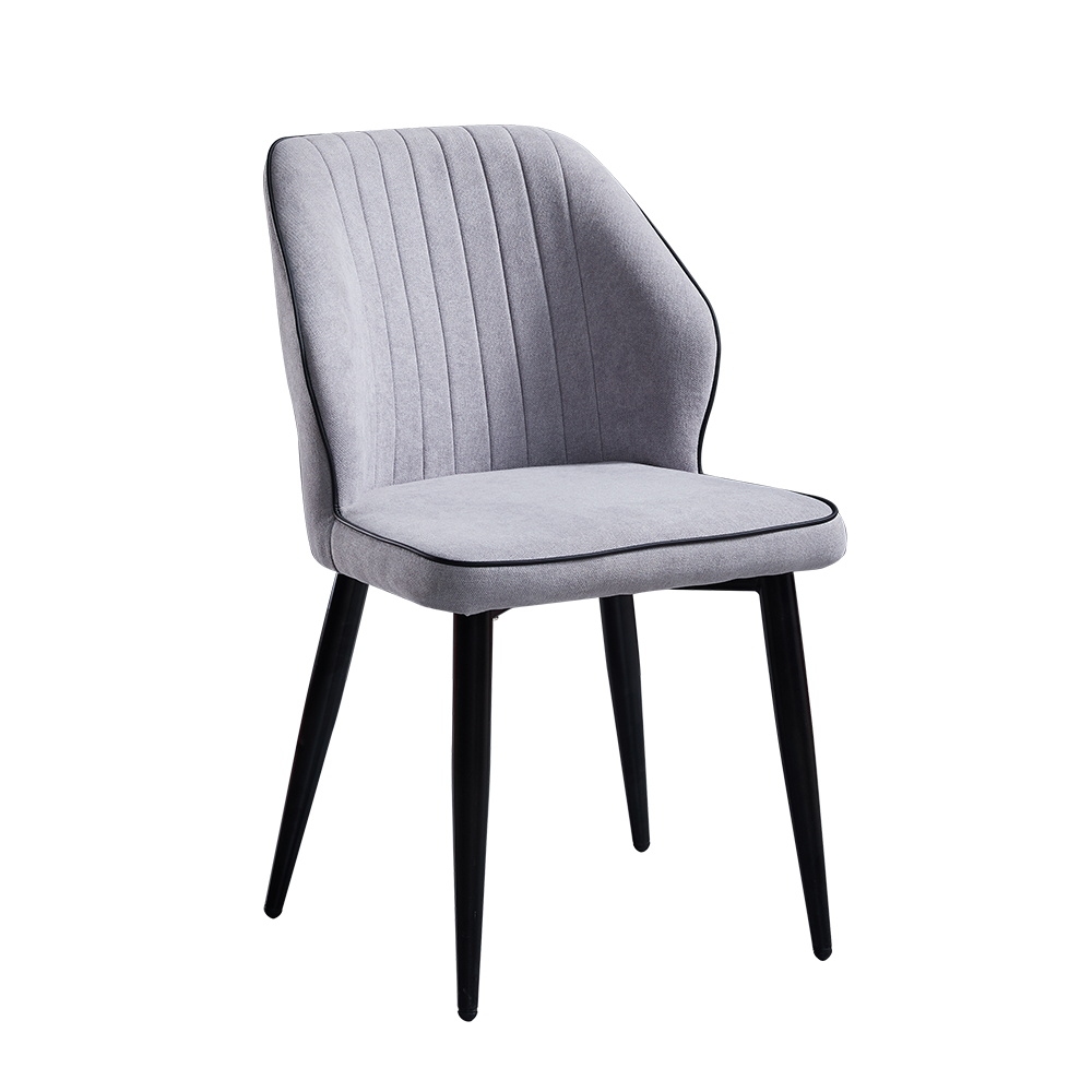 Dining Room Furniture Stainless Steel Legs Grey Fabric Chair Modern Restaurant Design Metal Velvet Dining Chairs