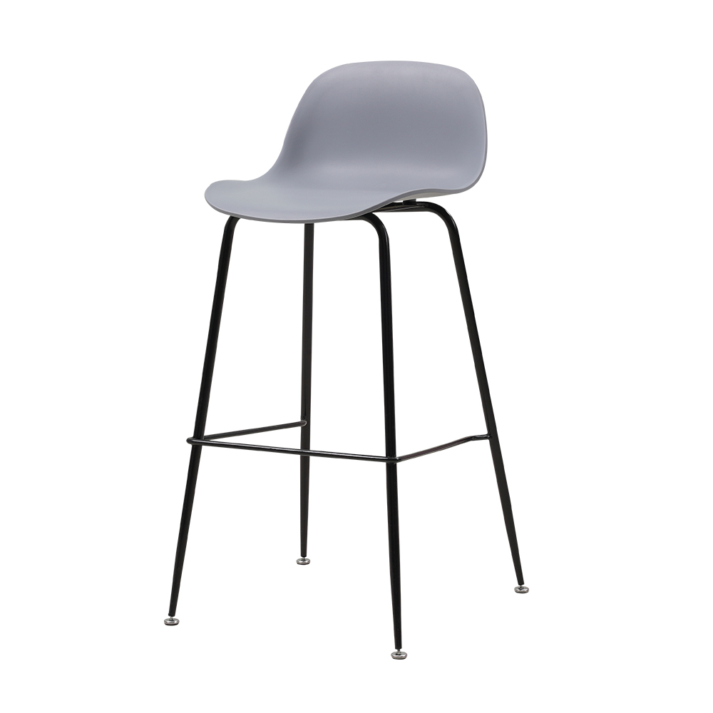 Hot sale fashion plastic dining chair sets backrest footrest PP dining chair with metal legs