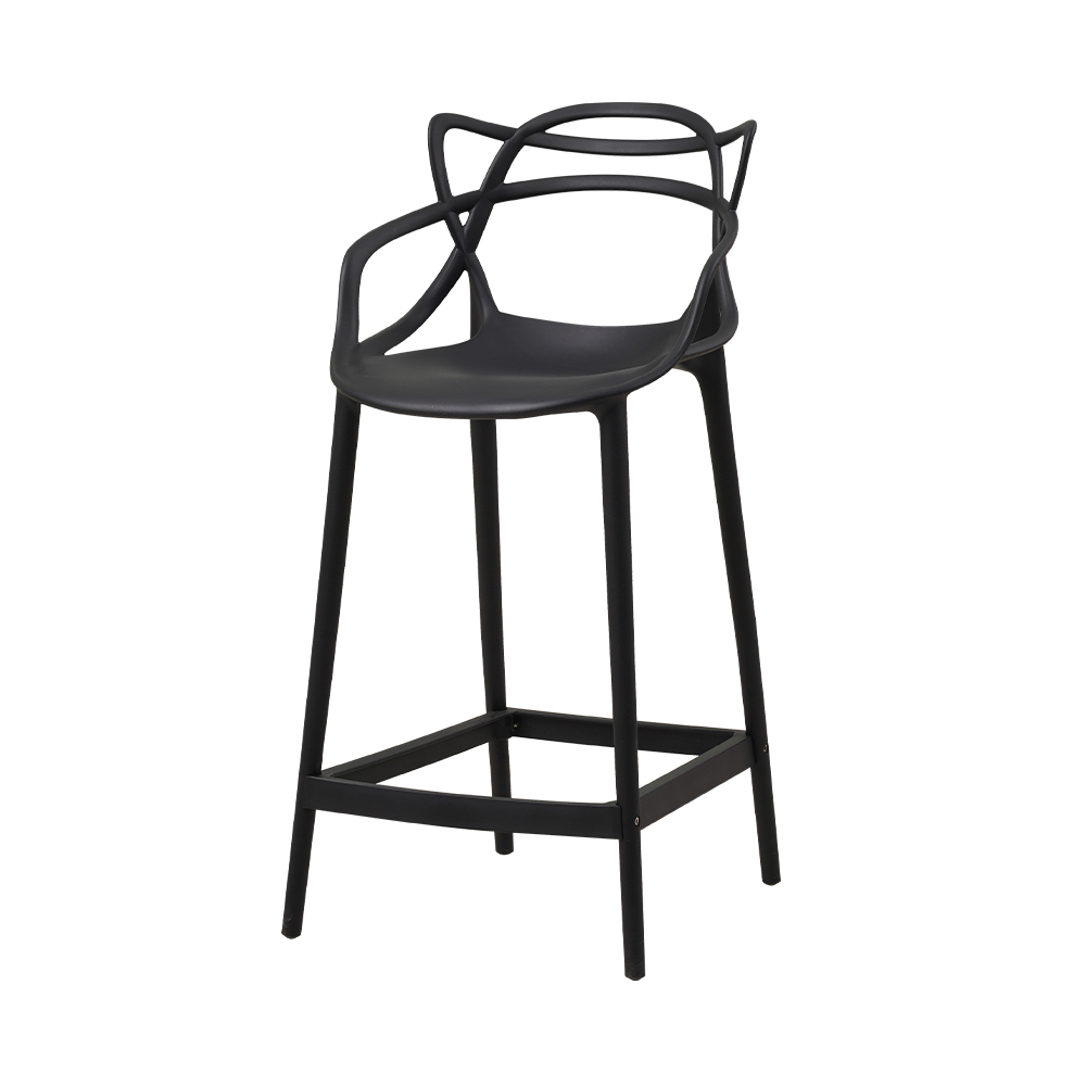 Wholesale comfortable modern minimalist kitchen bar stool black white plastic chair