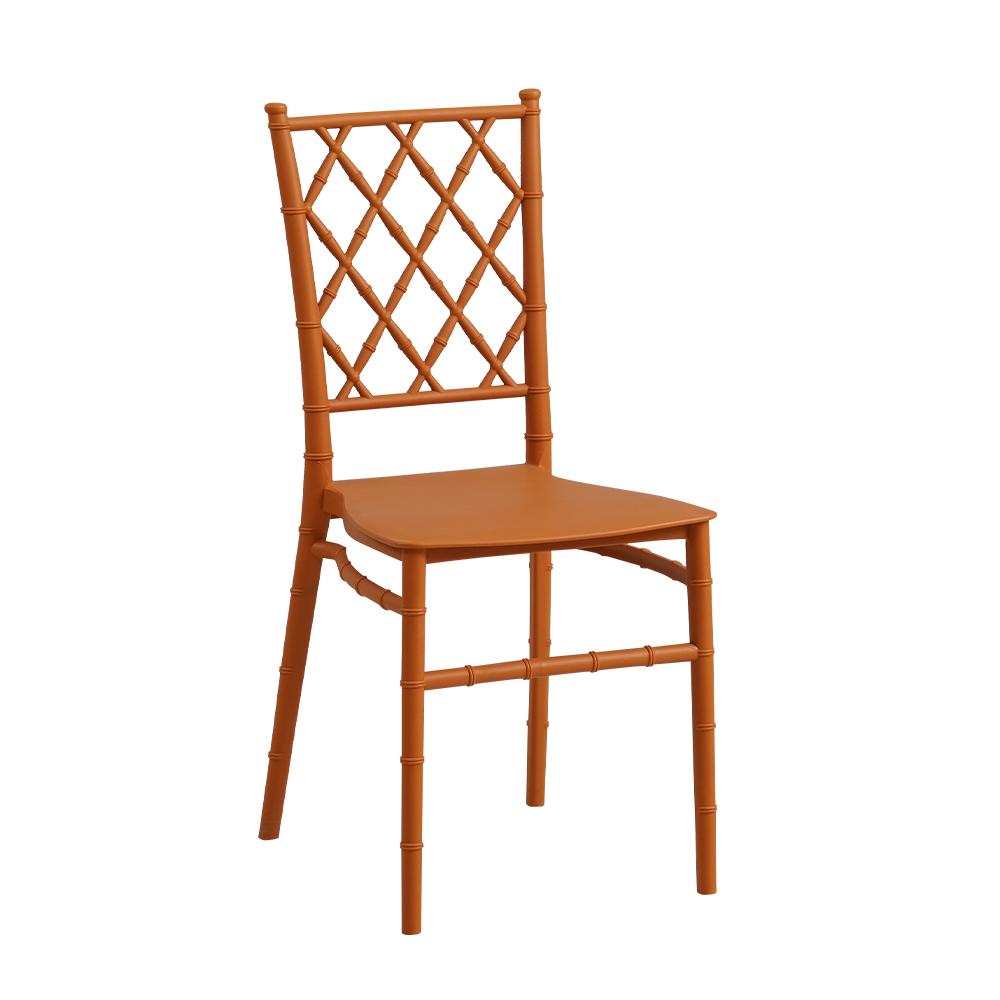 New cheap orange plastic chair dining room stackable back mesh PP chair
