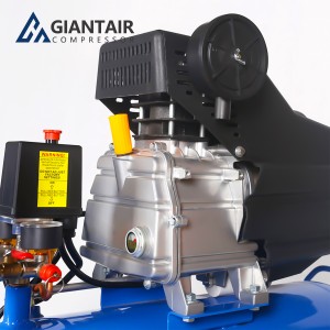 Lae geraas GiantAir 4kw 5pk suier klein kompressor 5.5kw 7.5hp 10hp Direkte aangedrewe suierlugkompressor met tenk 230L