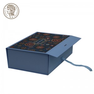 Сложенный дизайн картонной коробки печатания листовки бумажный материальный элегантный с лентой