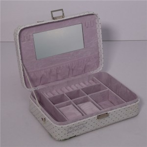 ການອອກແບບໃຫມ່ລາຄາໂຮງງານຜະລິດແມ່ຍິງເດັກຍິງອົງການຈັດຕັ້ງ Layered Leather Portable Jewel Case Jewelry Packaging Gift Boxes Travel Jewelry With Printing