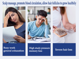 Masážna masáž hlavy na uvoľnenie stresu na pokožke hlavy, rast vlasov