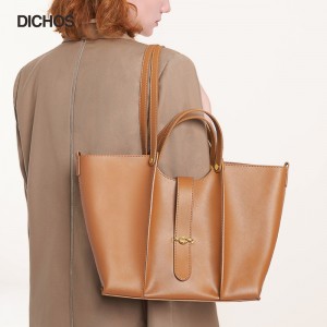 Leather Versatile One Shoulder Bucket Bag