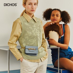 женска ретро чанта за гласник со мини квадратни синџири со едно рамо