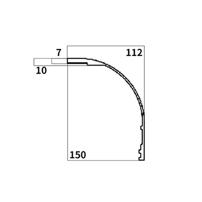 Aluminijasti ekstrudirani profil po meri št. GKX-Y1495