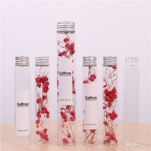 10ml 25ml 45ml 65ml Custom Mini Clear Borosilicate Glass Test Tubular Bottle With Silver Cap For Rum Spirits Alcohol Liquor Wine