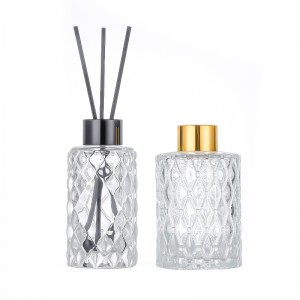 58ml 135ml 107ml 179ml 4.5oz 6oz Diamond Pattern Round Shape Fragrance Glass Bottle for Car Fresh Air