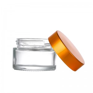 Cosmetic Packaging 100ml 150ml 200ml 250ml 300ml Clear Cosmetic Glass Cream Jars with Golden Cap