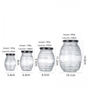 95ml Custom Sealed Transparent Round Glass Honey Milk Jam Jar
