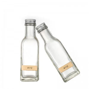 Wholesale 170ml Kitchen Use Olive Oil Peanut Oil Square Glass Bottle With Aluminum cap