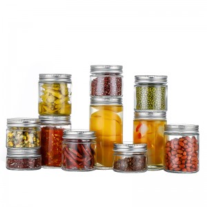 120ml 170ml 180ml 200ml Round Middle Empty Glass Storage Food Honey Candy Containers Glass Jar with Screw Metal Lid
