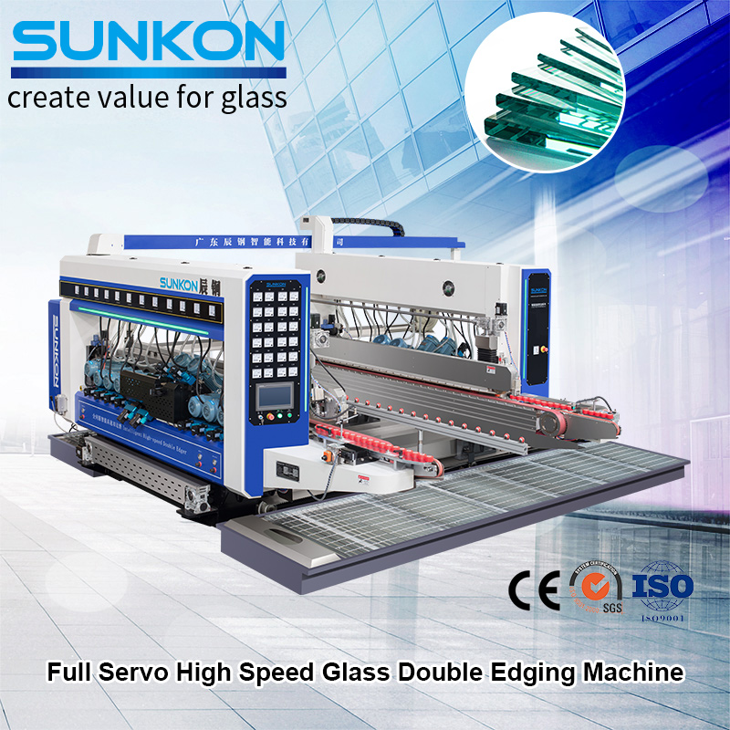 CGSZ2442 Full Servo High Speed ​​Glass Double Edging Machine Nasongadina sary