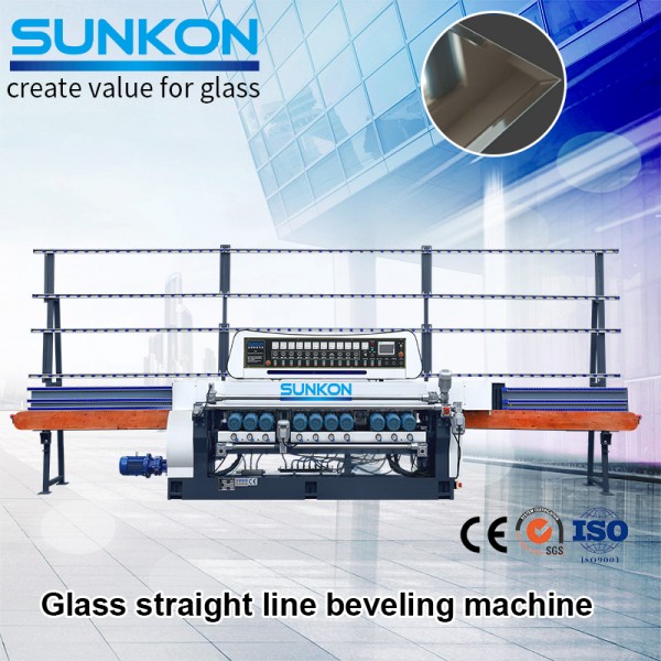 PLC नियंत्रणासह CGX371 ग्लास स्ट्रेट-लाइन बेव्हलिंग मशीन