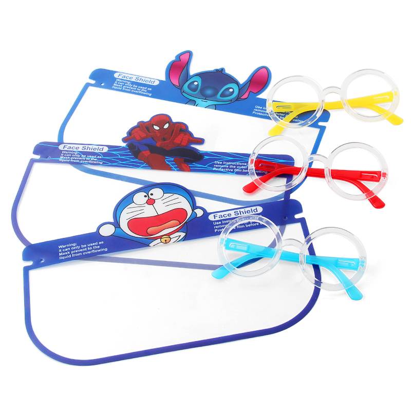 Cartoon Printing Lightweight Face Guard Covering Washable Safety All-Round Protection Children’s glasses face shield