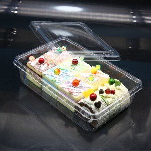Rectangle plastic cake container blister packaging