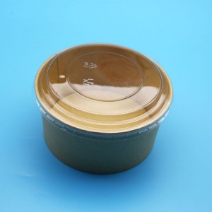 Eco Friendly Disposable Kraft Paper Take-out Round Food container Box