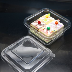 Square plastic blister clear small cake container box