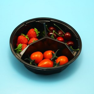 3 compartments plastic fruit salad container box