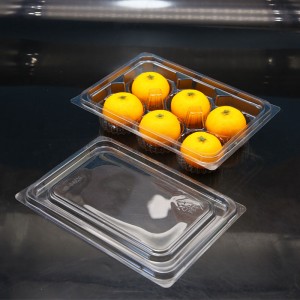 6 compartments clear plastic cake dessert packaging box