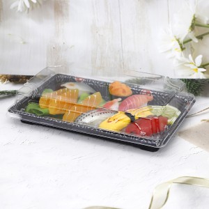 Disposable takeaway packaging plastic sushi box clear take-out container with lid