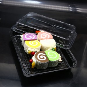 Plastic PET Food Cake Trays with Lids