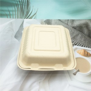 Disposable Compostable Paper Tableware Sugarcane Food Containers