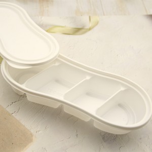 White Disposable Plastic Food container with lid