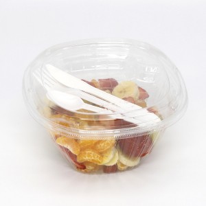plastic clear salad bowl with insert tray