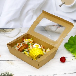 Food Grade Disposable Paper take away food container with window