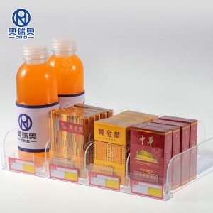 Automatic Clear Retail Shelf Divider System Strong Spring Pusher for Tobacco Display Cigarettes Plastic Shelf Pusher