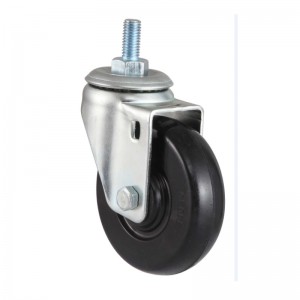 Dustbin Rubber Caster Factories Industrial Wheels Stem Type With Brake