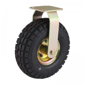 I-Industrial Heavy Duty Pneumatic Rubber Top plate Swivel/Rigid Caster(I-Colored-plating)