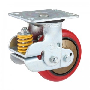 Roda de alta resistencia amortiguadora giratoria/tipo rígido PU sobre roda de fundición (zincado)