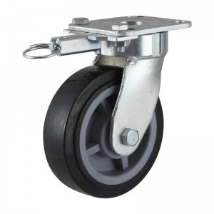 Industria Rodilo-Direkto-ŝlosa-ŝoko-rezisto Swivel TPR/PU/Endurant Wheel (Zink-platado)