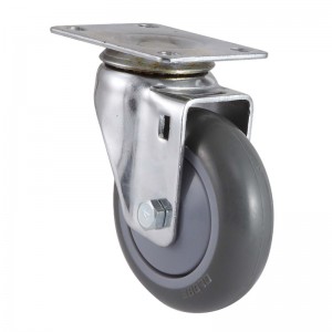 چرخ دستی خاکستری 3-5 اینچی PU Caster چرخ تجهیزات متوسط ​​با ترمز