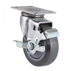Fornitori di rotelle per carrelli in PU per attrezzature per impieghi medi di cromatura (grigio)