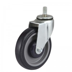 Caster PU Shopping Trolley Caster Suitable for Supermarket EP 12 Series Detent threaded stem type(heat treatment fork)