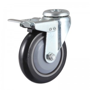 دوارة PU عجلة عجلة الترباس نوع ثقب مع كروي