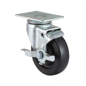 Mellomlast hjul stiv/svivel med ledende gummihjul for industriell maskin