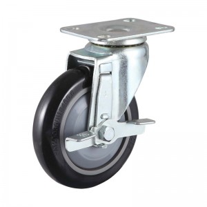 3-5-palčno srednje lahka PU vrtljiva zgornja plošča kolesca
