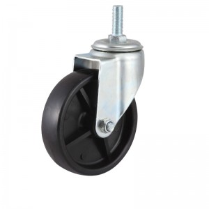 Industrial Caster Suppliers Trolley Black PP Stem With Brake
