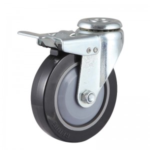 Bolt hole Swivel/Swivel Brake Flat PU Industrial Caster Wheel
