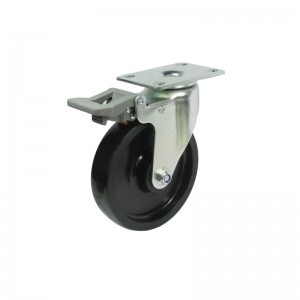 OEM e Tsitsitseng PP Caster China Exporters Swivel Black Wheel With Brake
