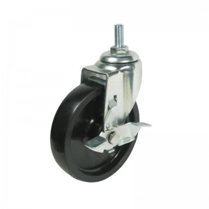 Caster PP High Quality Wheel China Factories Threaded Stem With Brake