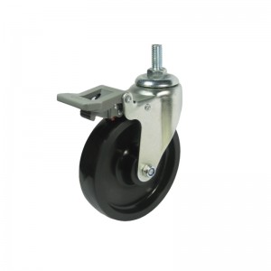 Caster PP High Quality Wheel China Fektheri Threaded Stem With Brake