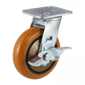 Tilpasset industriell sinkplatehjul med op-plate type-svivel/stiv (zinkbelegg)