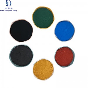 Organiki däl pigment demir oksidi Boýag örtük gurluşyk betony üçin gyzyl / gara / sary